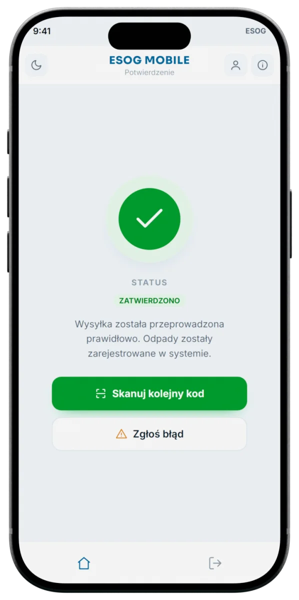 Potwierdzenie przyjęcia odpadów
