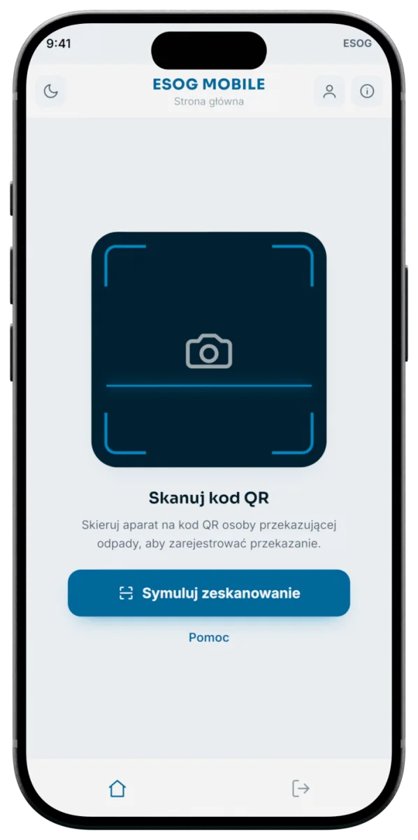 Skaner kodów QR w aplikacji obsługi
